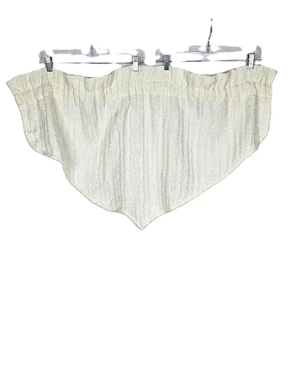 Croscill Valance Set of 5 | Ivory Textured Scalloped Curtains